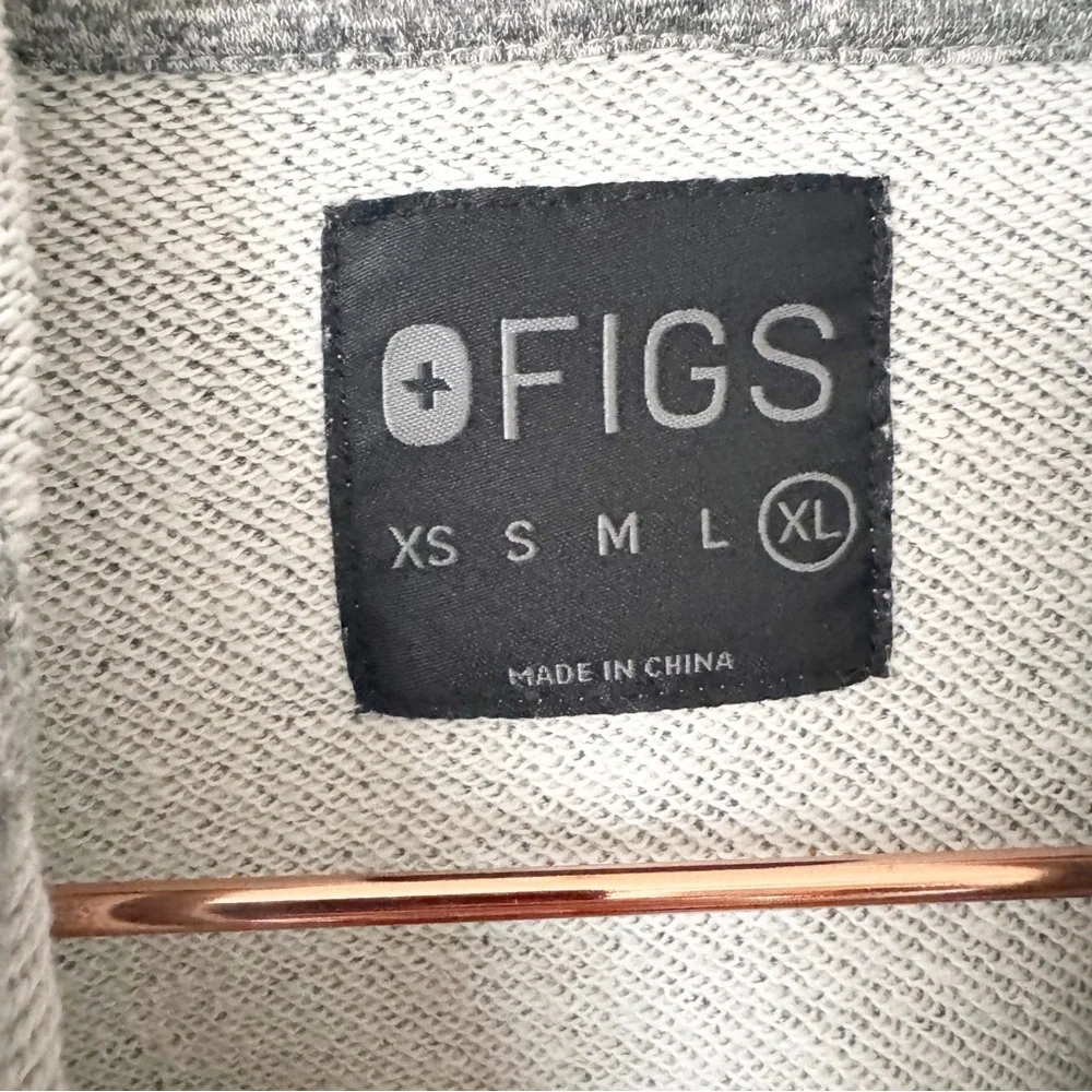 Figs On shift Full Zip Gray Hoodie - Picture 3 of 7